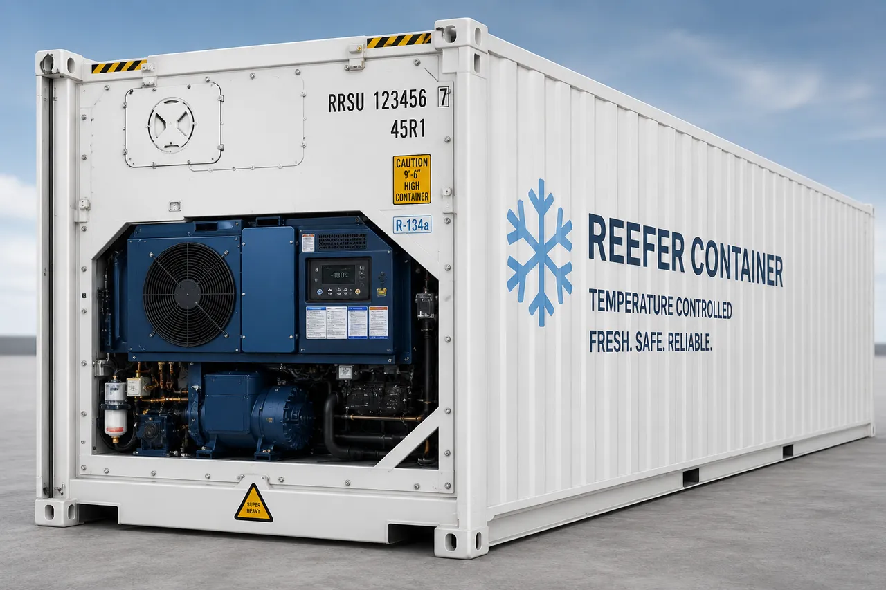 20ft reefer; representative image, supplied unit confirmed with quote